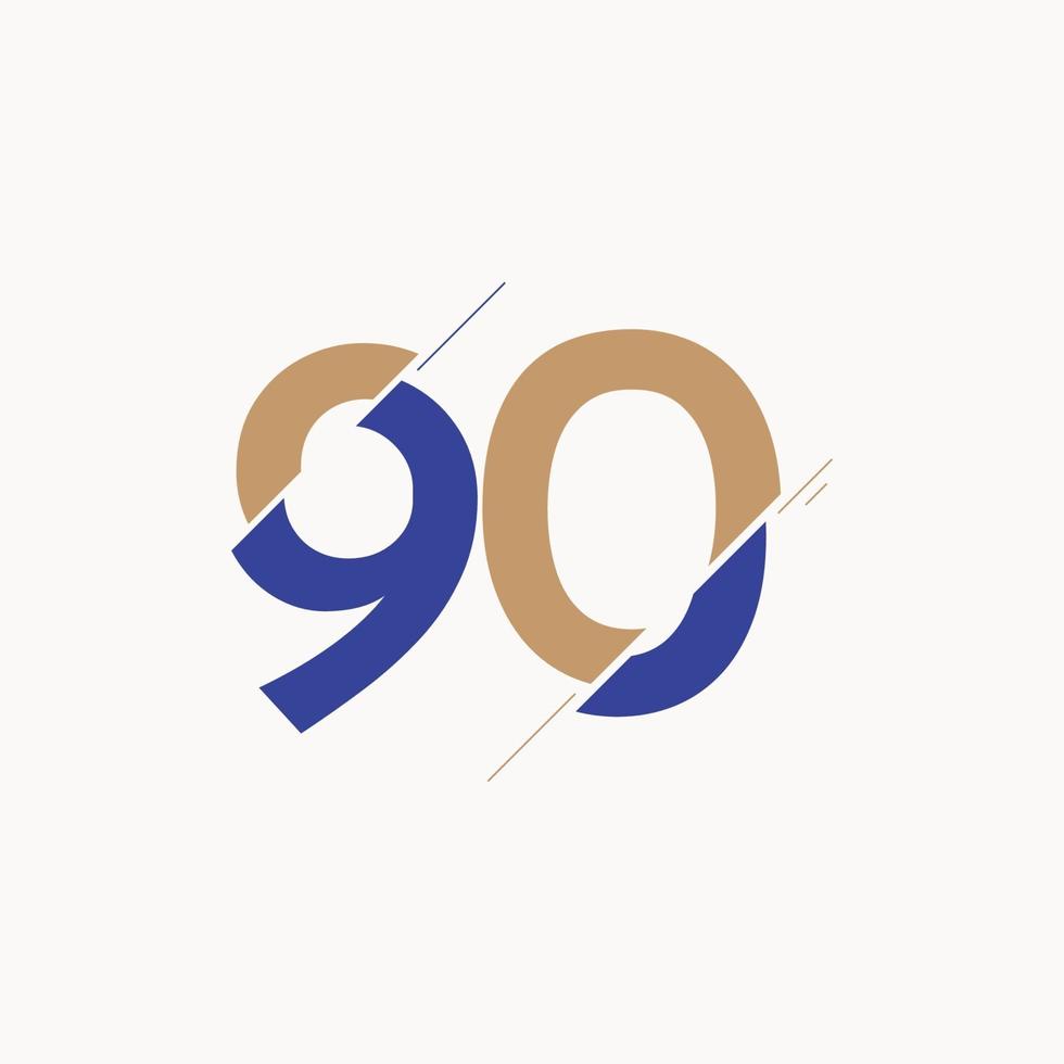 90 Jahre Jubiläumsfeier Vektor Logo Symbol Vorlage Design Illustration