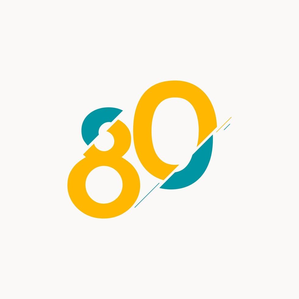 80 Jahre Jubiläumsfeier Vektor Logo Symbol Vorlage Design Illustration