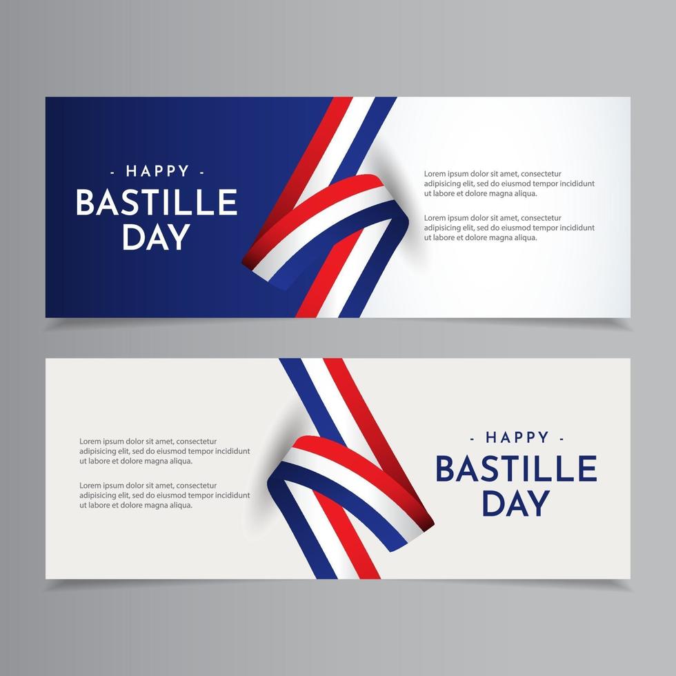 glad bastille dag firande vektor mall design illustration