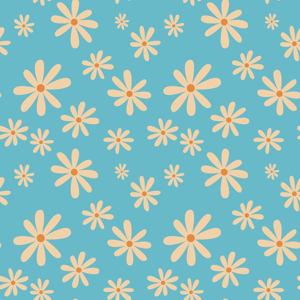 vit blomma mönster. vit blommig mönster på blå bakgrund. vektor