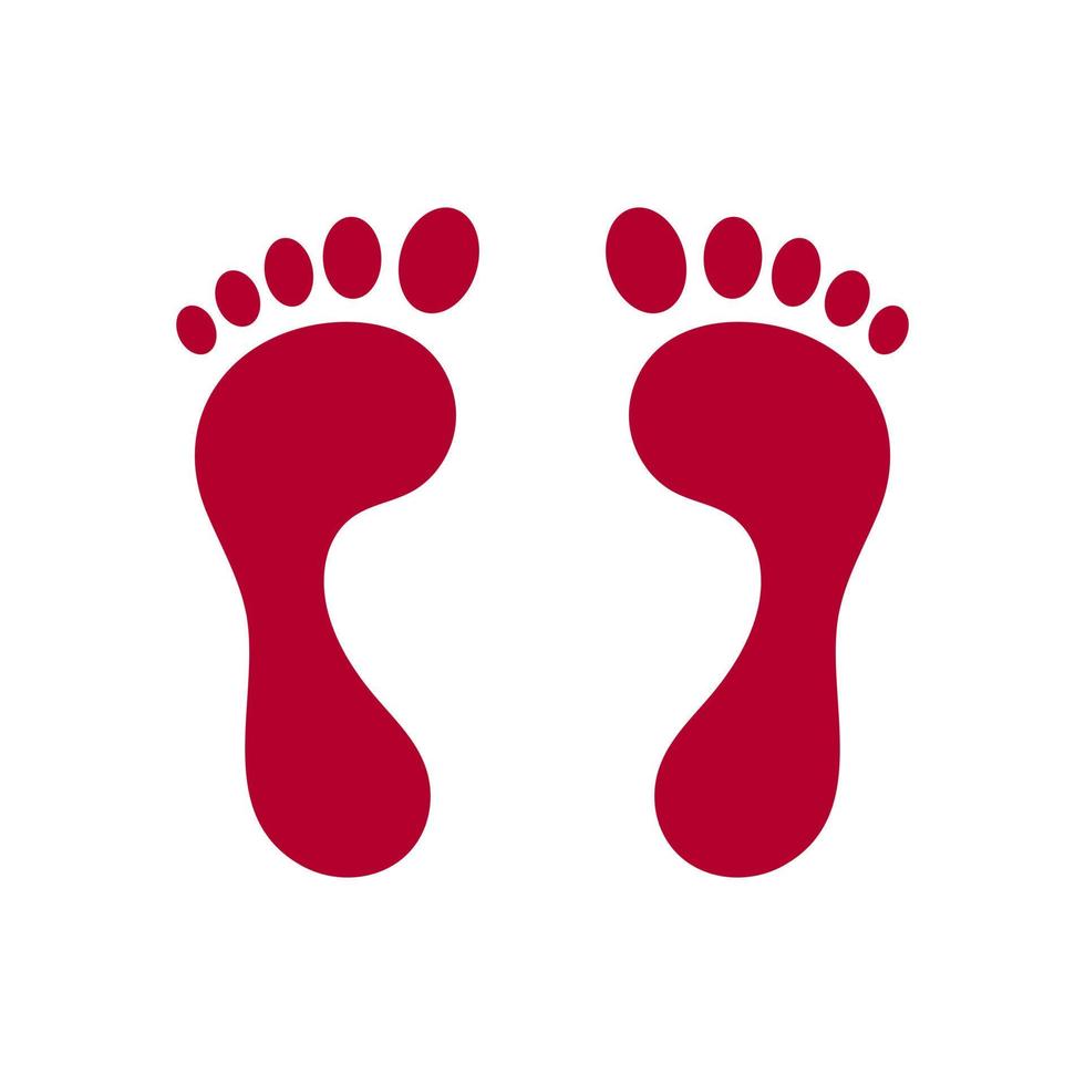weiblich rot Fußabdruck Symbol isoliert auf Weiß Hintergrund. Göttin Lakshmi Fußabdruck. vektor