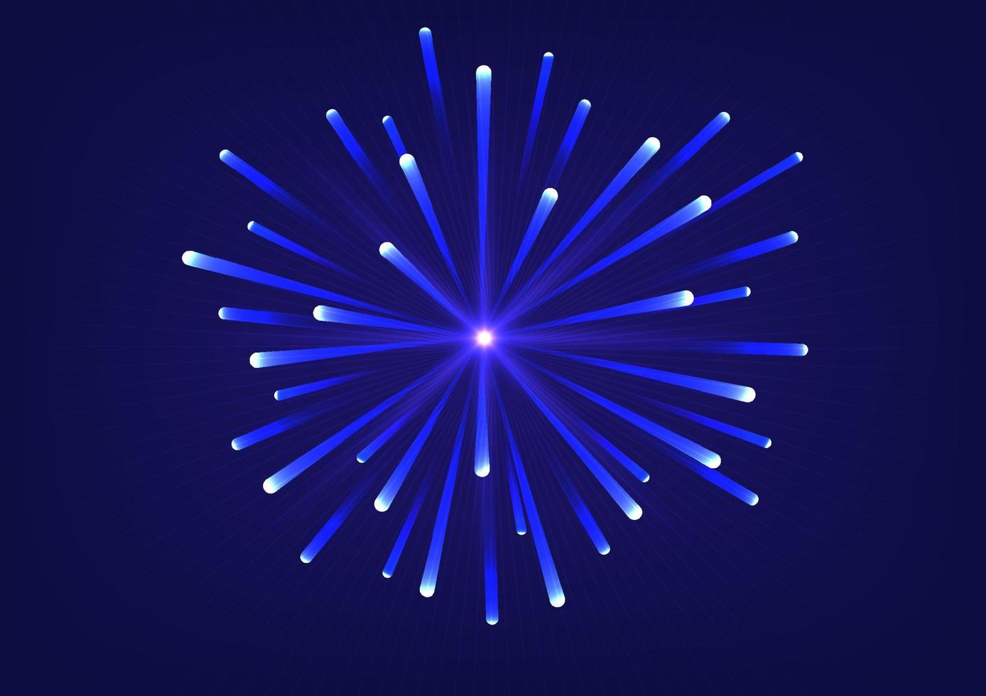 abstrakt Hi-Tech Hintergrund Dort sind hell Blau Beleuchtung Das Verbreitung aus von das Center und Streifen im ein Kreis unten auf ein Blau Gradient Hintergrund. vektor