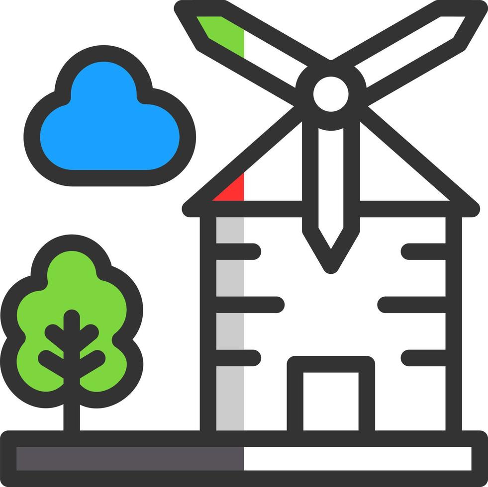 Windmühlen-Vektor-Icon-Design vektor