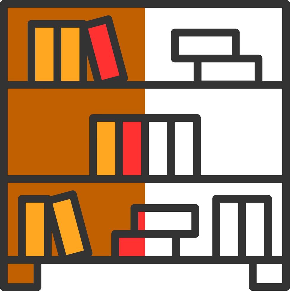 Bücherregal-Vektor-Icon-Design vektor