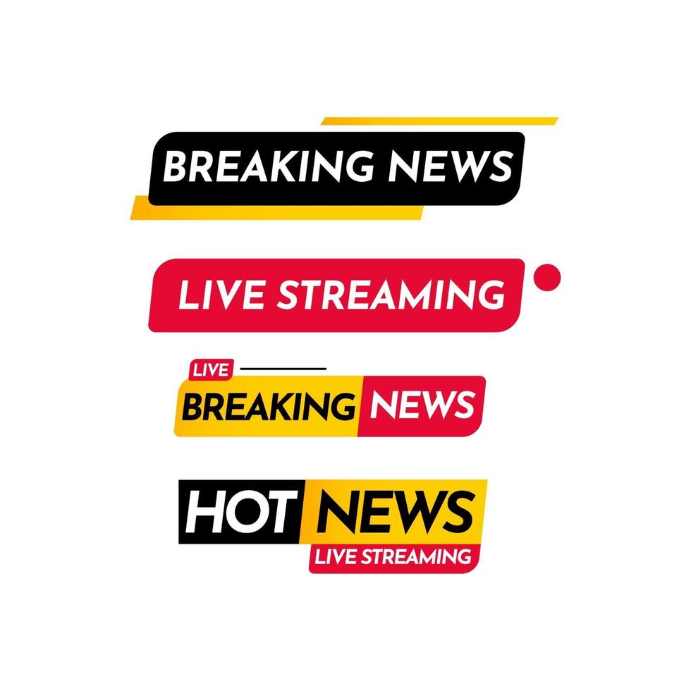 breaking news, live streaming, breaking news live, hot news live streaming label vector mall design illustration