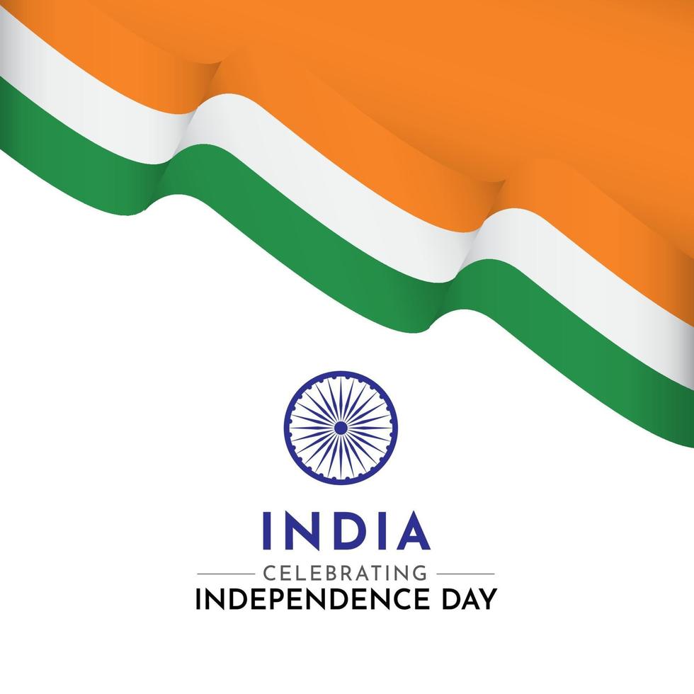 glad Indien självständighetsdagen firande vektor mall design logo illustration