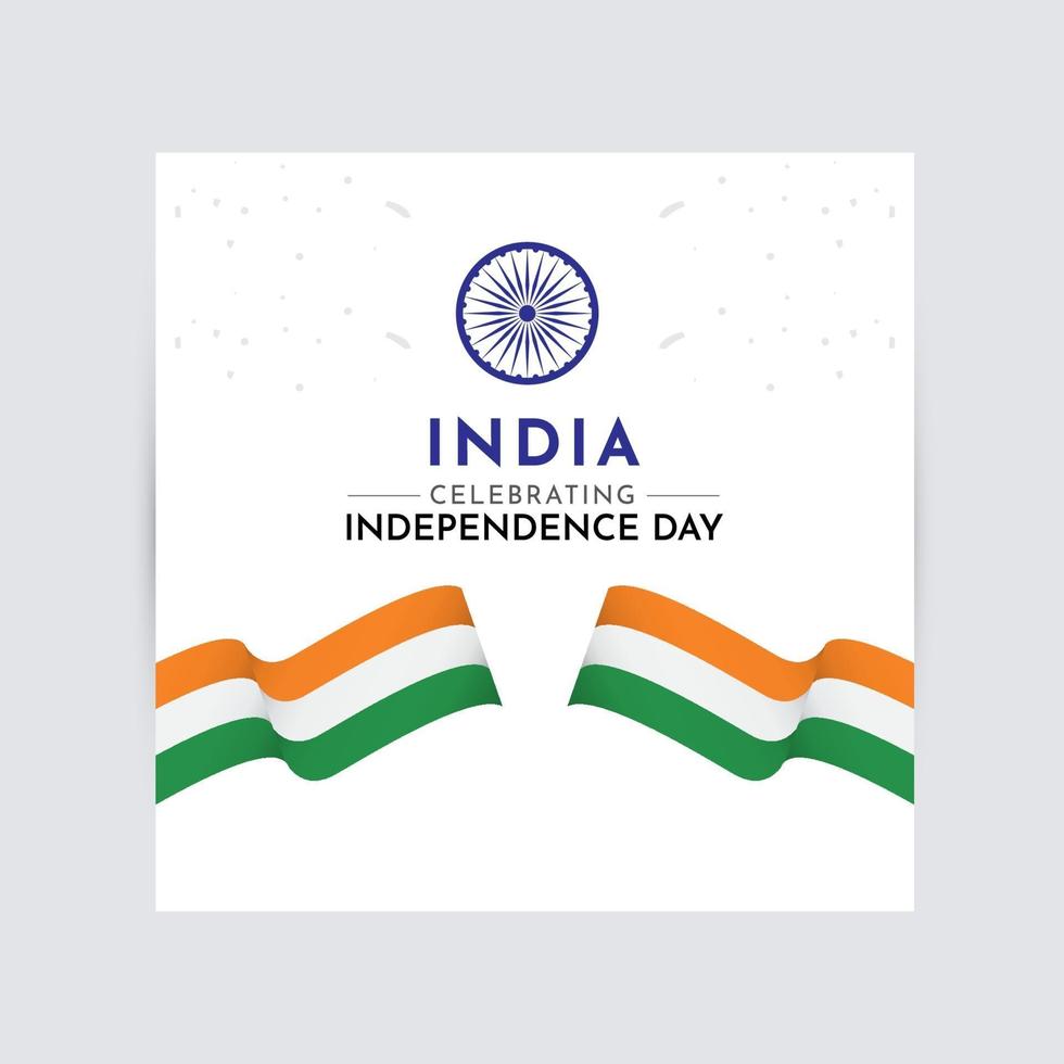 glad Indien självständighetsdagen firande vektor mall design logo illustration