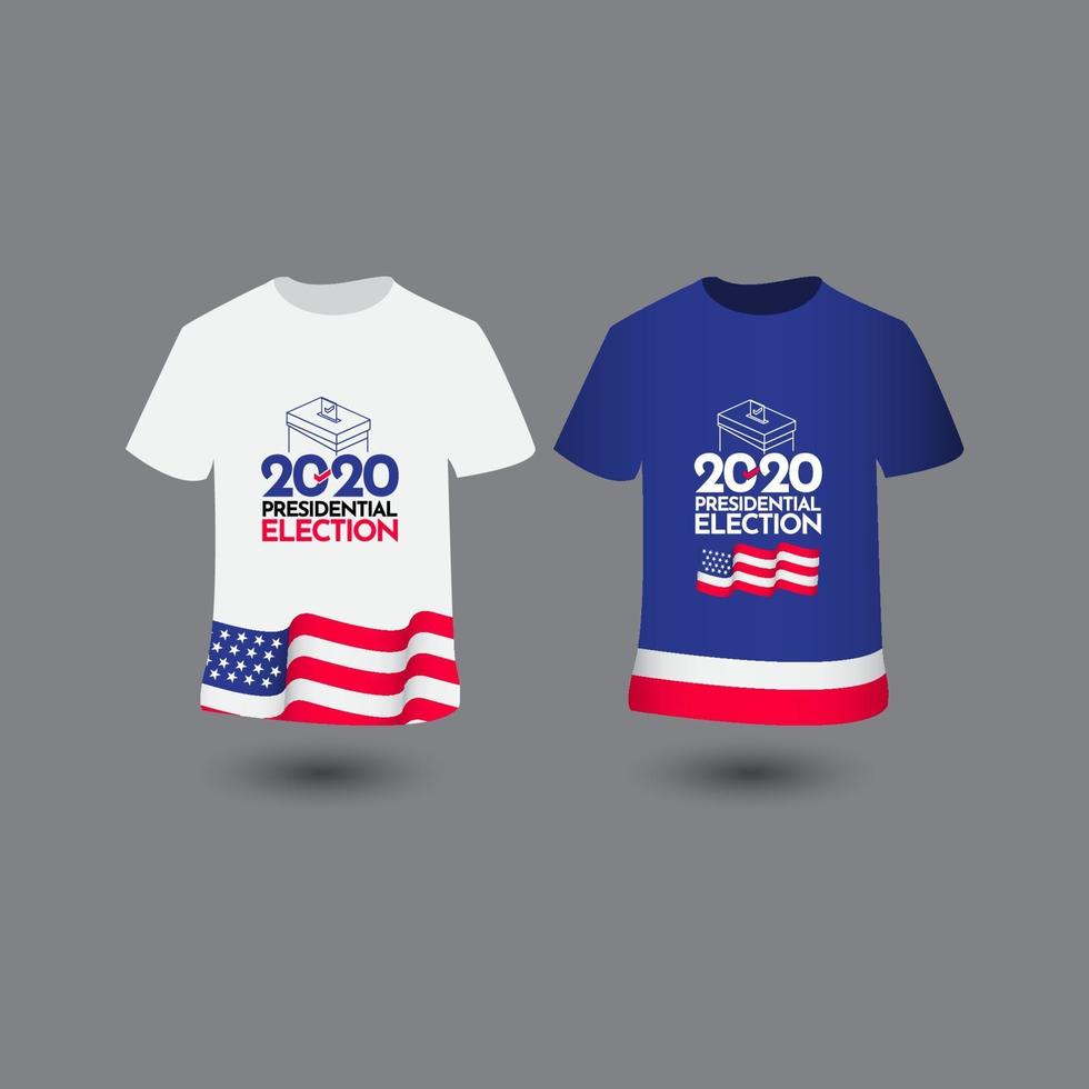 mockup t-shirt rösta presidentval 2020 USA vektor mall design illustration