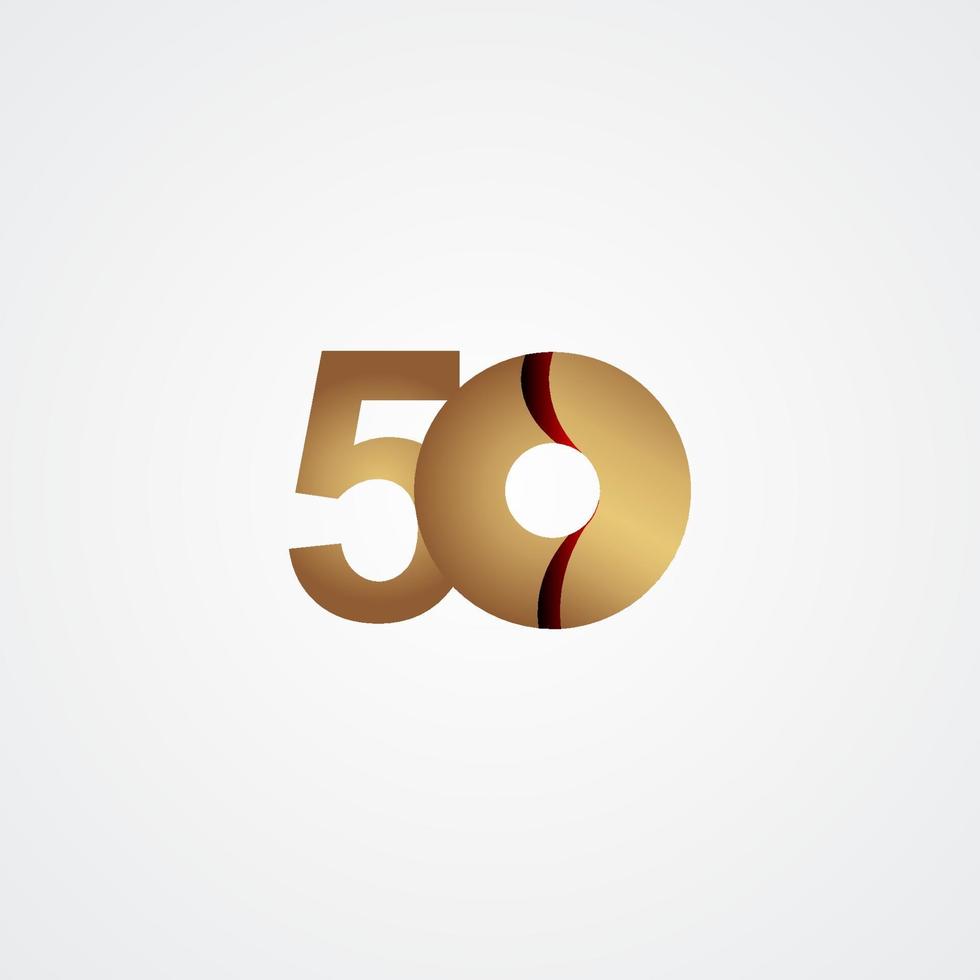 50 Jahre Jubiläumsfeier Gold Vektor Vorlage Design Illustration