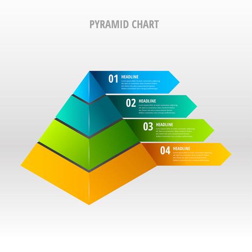 Pyramide-Diagramm-Vektor vektor