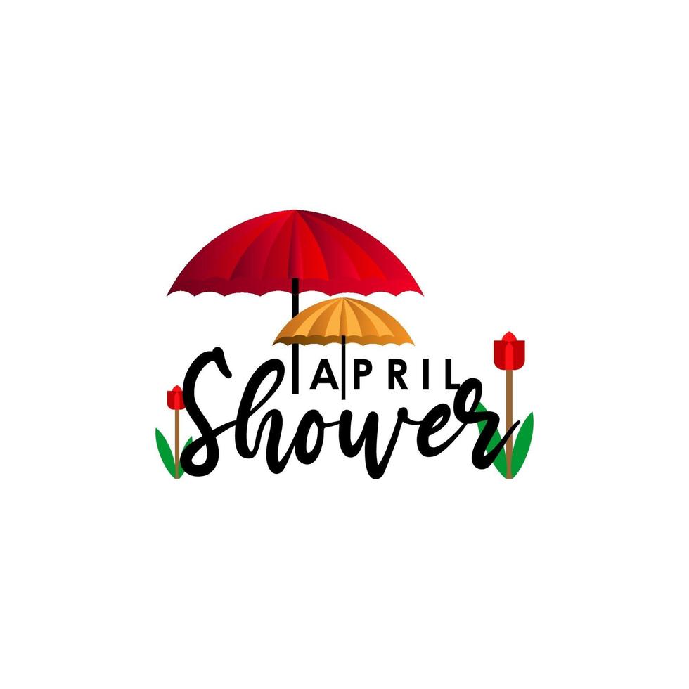 April Duschen bringen Mai Blumen Vektor Vorlage Design Illustration