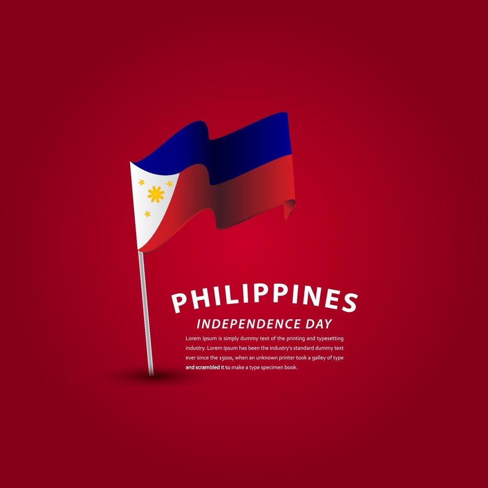 glad filippinerna självständighetsdagen firande vektor mall design illustration