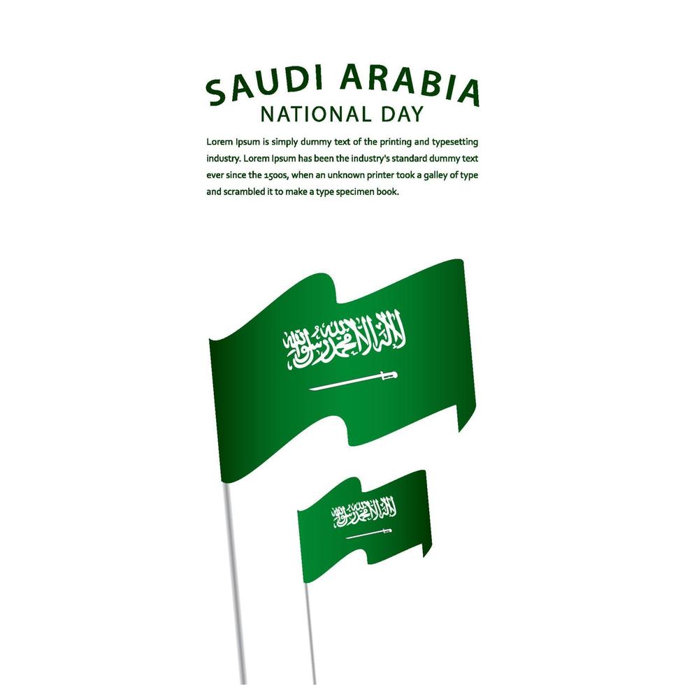 glückliche saudi-arabische Nationalfeiertagsfeiervektorschablonenentwurfsillustration vektor