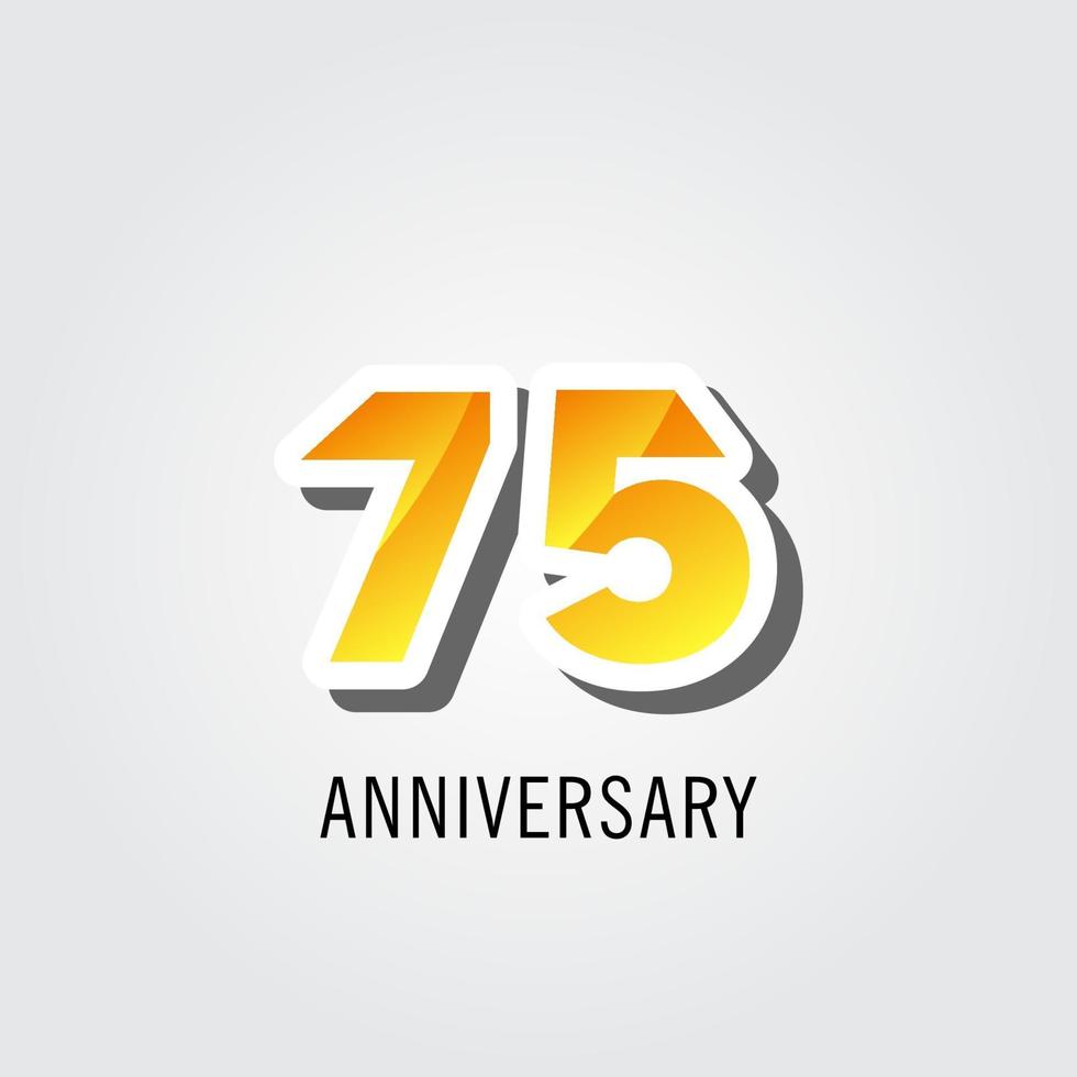 75 Jahre Jubiläumsfeier Logo Vektor Vorlage Design Illustration