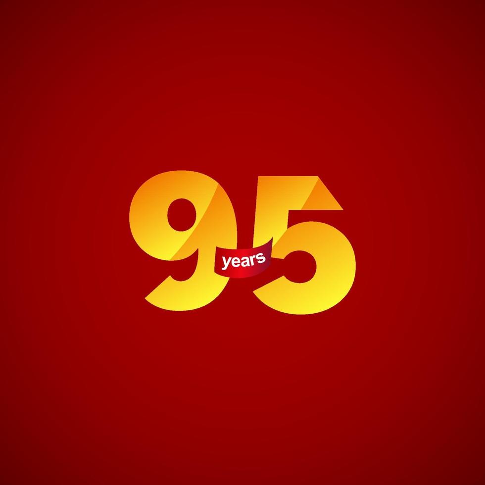 95 Jahre Jubiläumsfeier Logo Vektor Vorlage Design Illustration