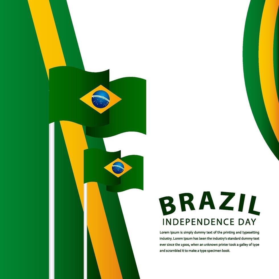 glad Brasilien självständighetsdagen firande vektor mall design illustration