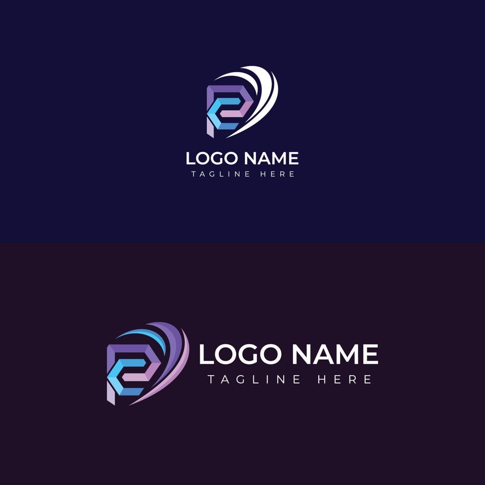 första brev pc modern logotyp - professionell och minimalistisk brev pc logotyp design vektor