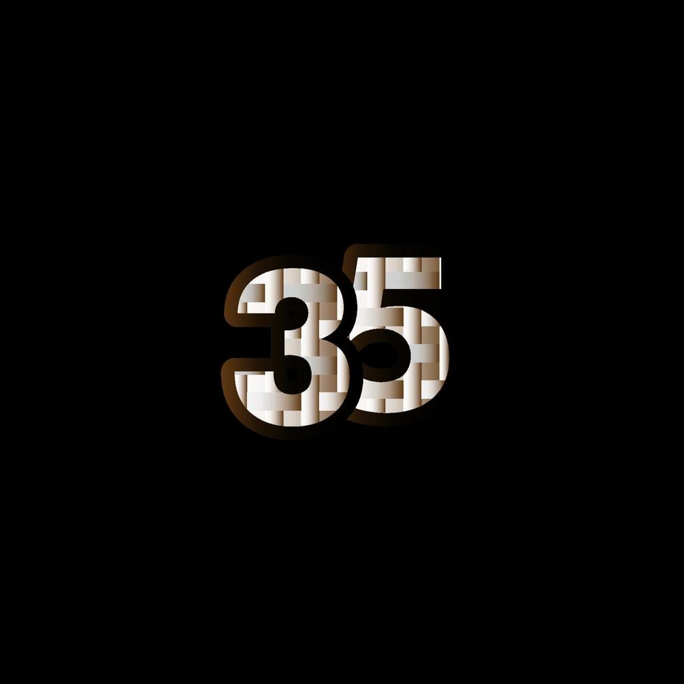 35 Jahre Jubiläumsfeier elegante schwarze Zahl Vektor Vorlage Design Illustration