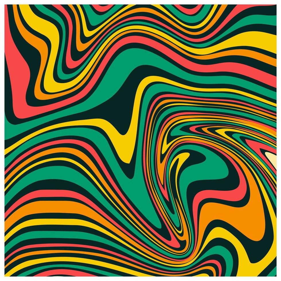 ett abstrakt färgrik psychedelic vågig bakgrund. abstrakt Ränder Vinka krusning textur. vektor