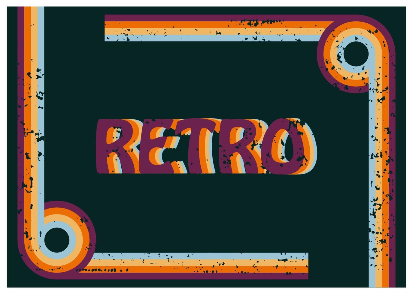 retro positiv grafisk, ta den lätt 70s fras, 70 årgång stil Lycklig meddelande, typografi häftig font med färgrik regnbåge randig bakgrund vektor