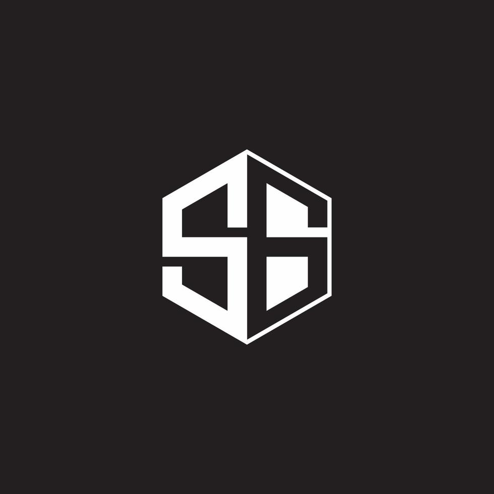 sg Logo Monogramm Hexagon mit schwarz Hintergrund Negativ Raum Stil vektor