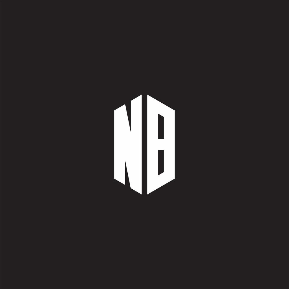 nb logotyp monogram med sexhörning form stil design mall vektor