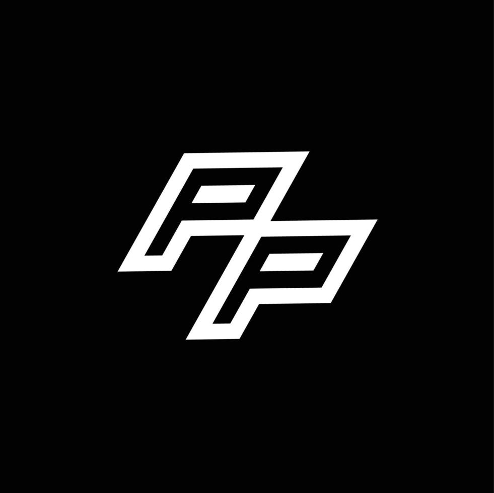 pp Logo Monogramm mit oben zu Nieder Stil Negativ Raum Design Vorlage vektor