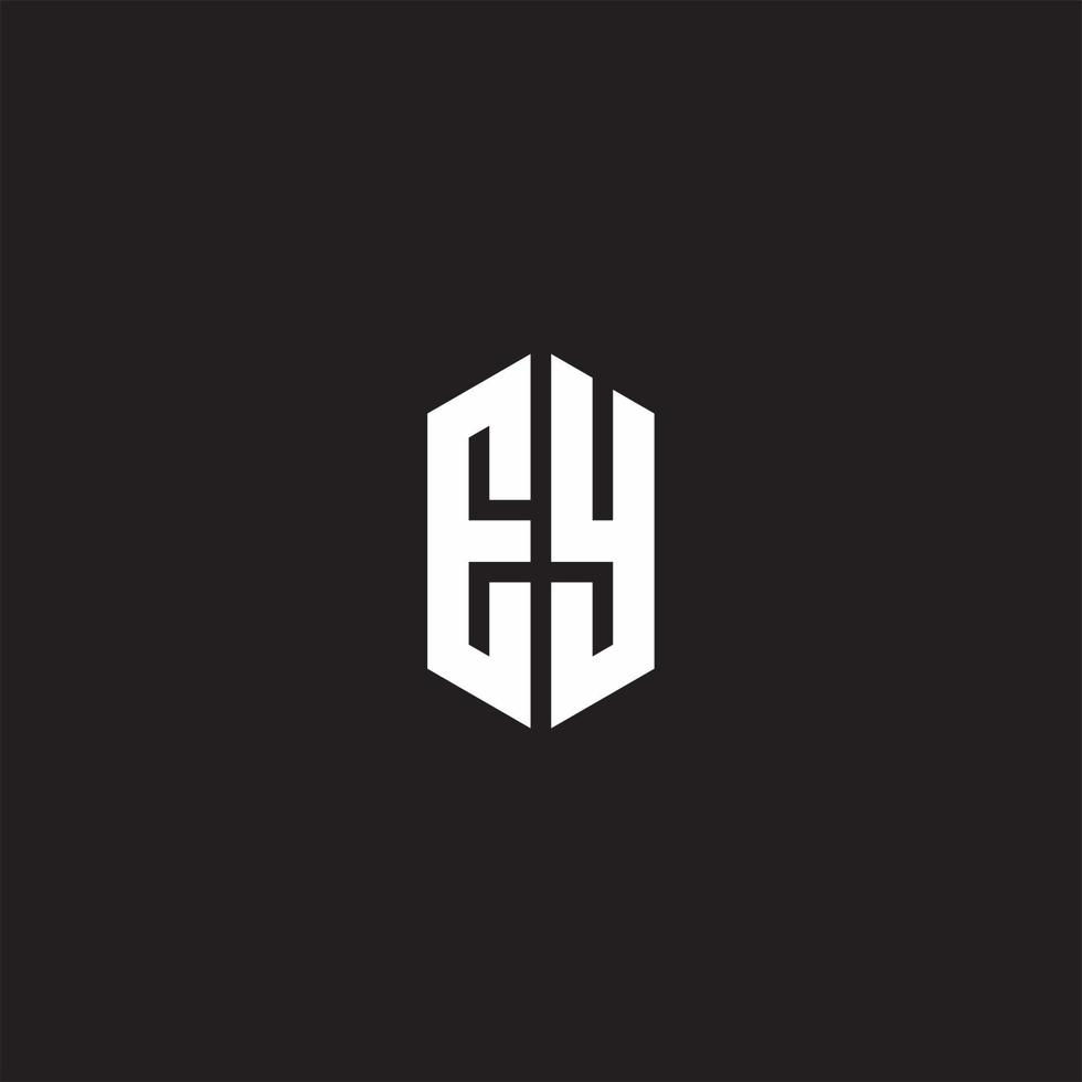 ey logotyp monogram med sexhörning form stil design mall vektor