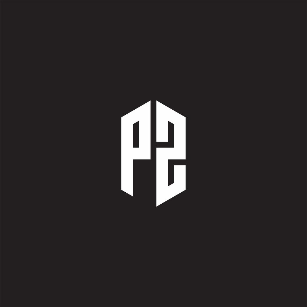 pz Logo Monogramm mit Hexagon gestalten Stil Design Vorlage vektor