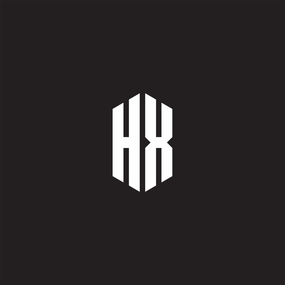 hx logotyp monogram med sexhörning form stil design mall vektor