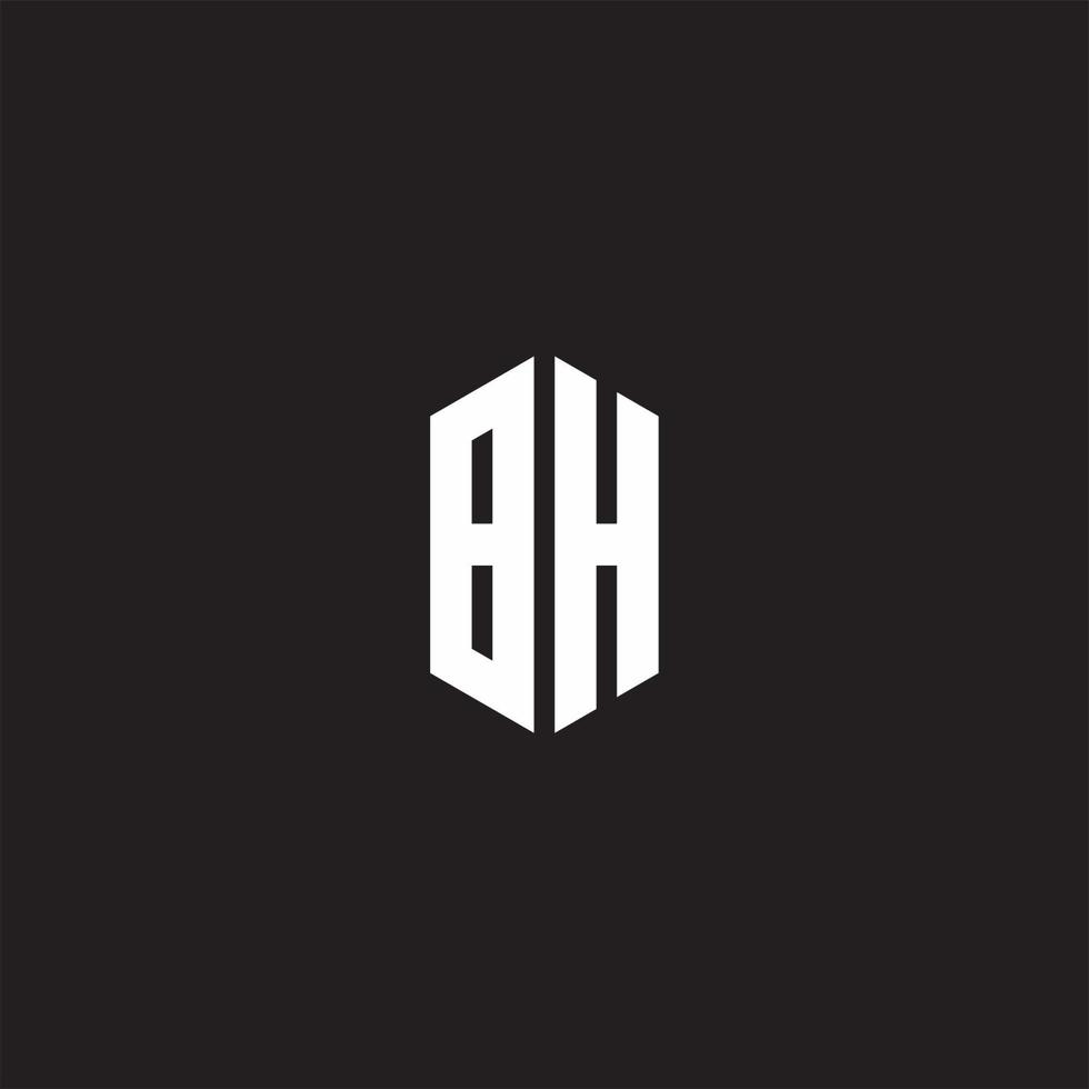 bh Logo Monogramm mit Hexagon gestalten Stil Design Vorlage vektor