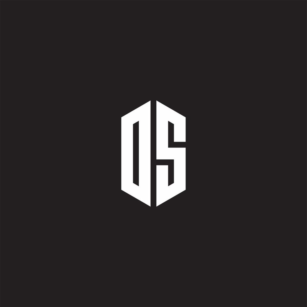 ds Logo Monogramm mit Hexagon gestalten Stil Design Vorlage vektor