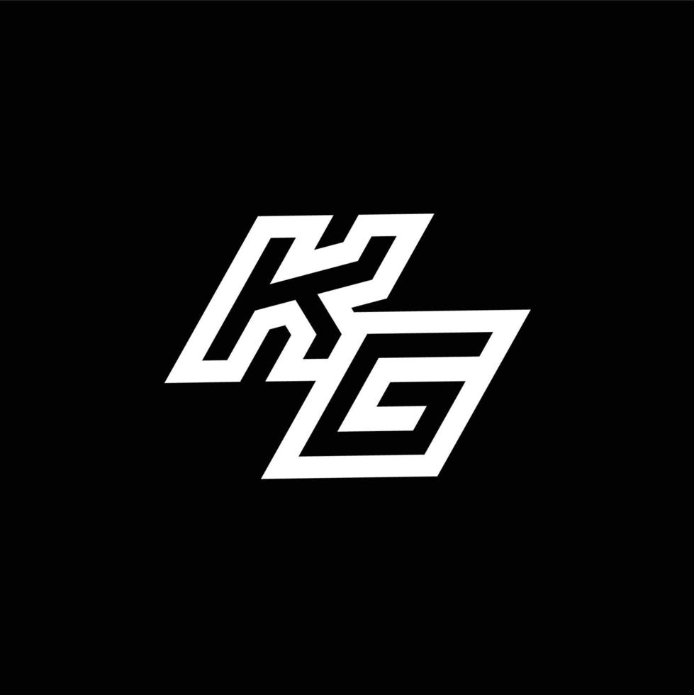 kg Logo Monogramm mit oben zu Nieder Stil Negativ Raum Design Vorlage vektor