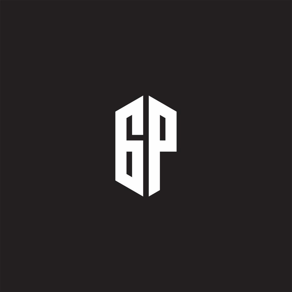 gp Logo Monogramm mit Hexagon gestalten Stil Design Vorlage vektor