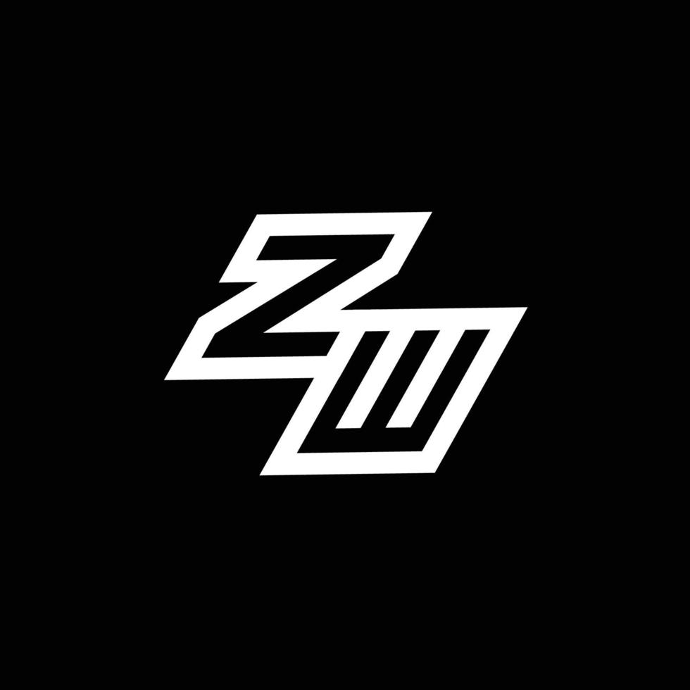 zw Logo Monogramm mit oben zu Nieder Stil Negativ Raum Design Vorlage vektor