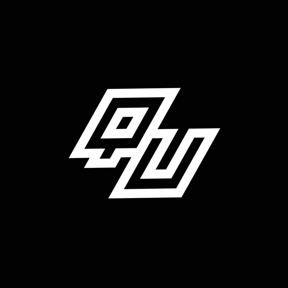 qu logotyp monogram med upp till ner stil negativ Plats design mall vektor
