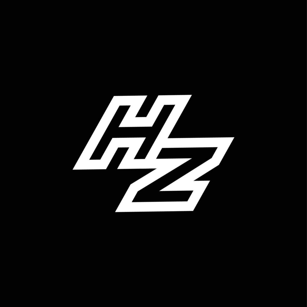 hz Logo Monogramm mit oben zu Nieder Stil Negativ Raum Design Vorlage vektor