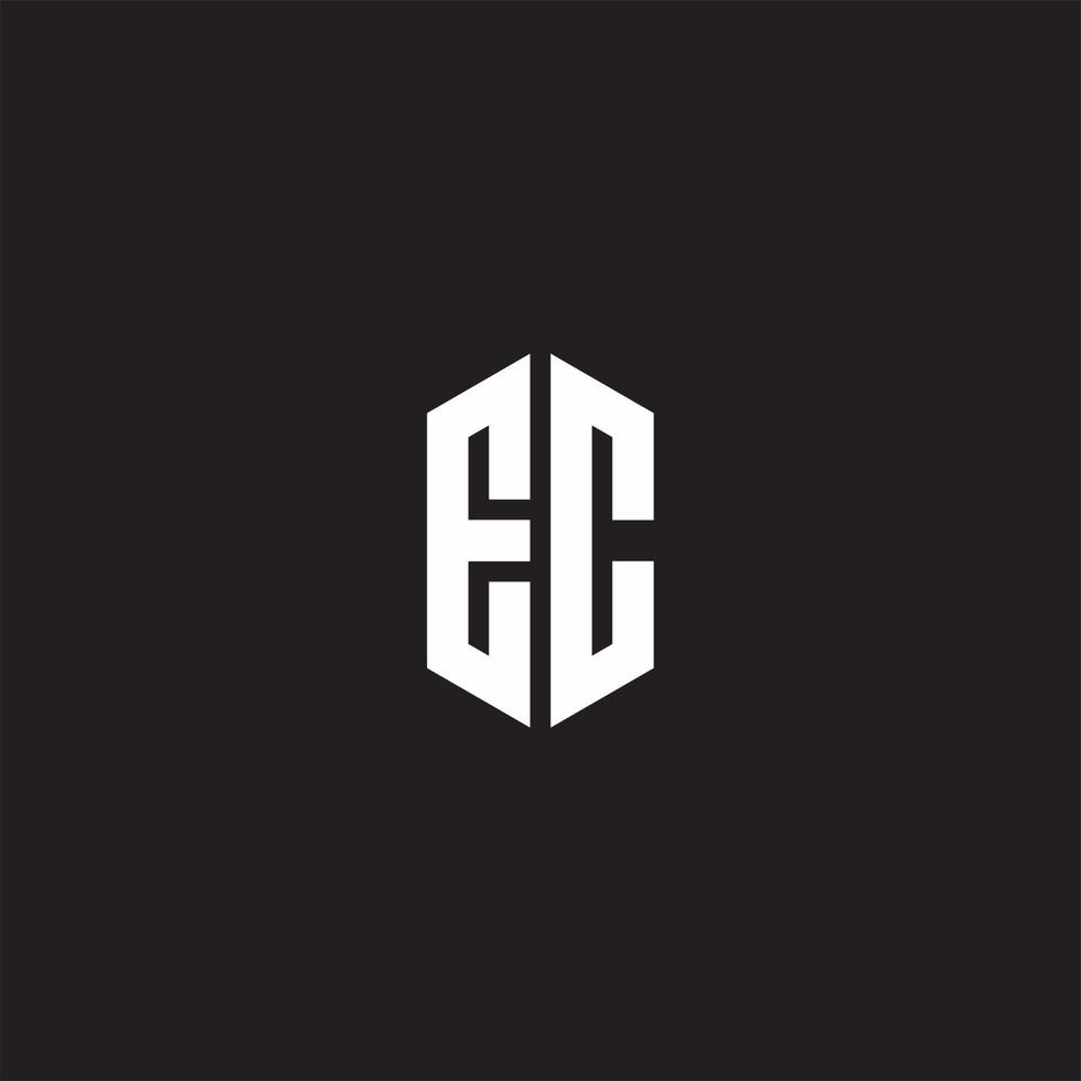 ec Logo Monogramm mit Hexagon gestalten Stil Design Vorlage vektor