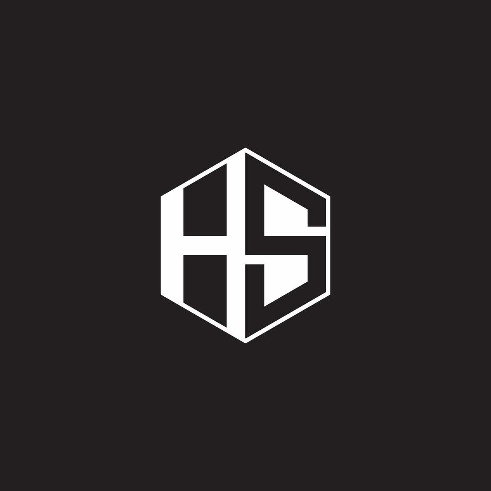 hs logotyp monogram sexhörning med svart bakgrund negativ Plats stil vektor