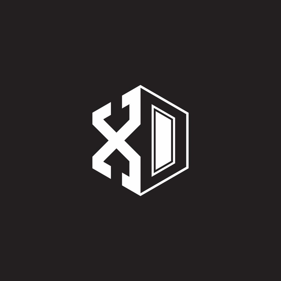 xo Logo Monogramm Hexagon mit schwarz Hintergrund Negativ Raum Stil vektor