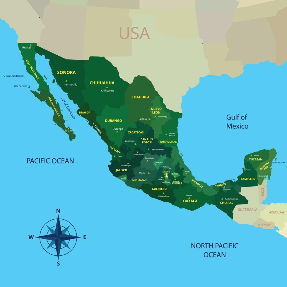 mexico Land Karta begrepp vektor
