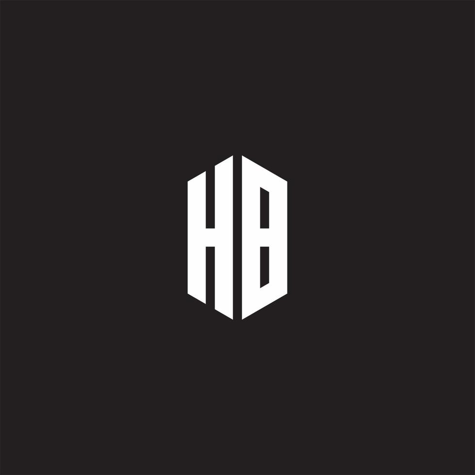 hb logotyp monogram med sexhörning form stil design mall vektor