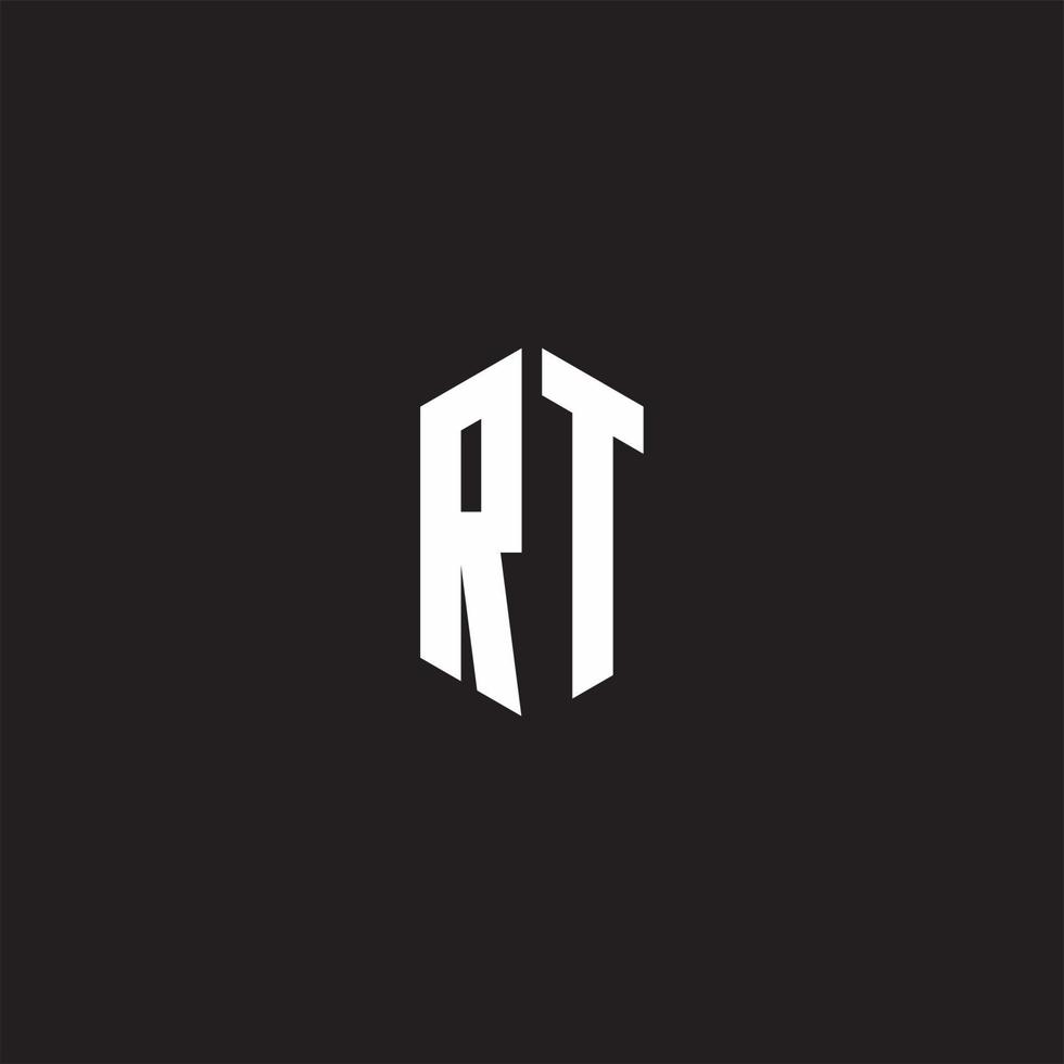 rt logotyp monogram med sexhörning form stil design mall vektor