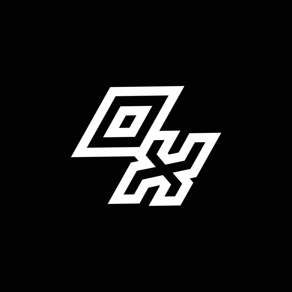 oxe logotyp monogram med upp till ner stil negativ Plats design mall vektor
