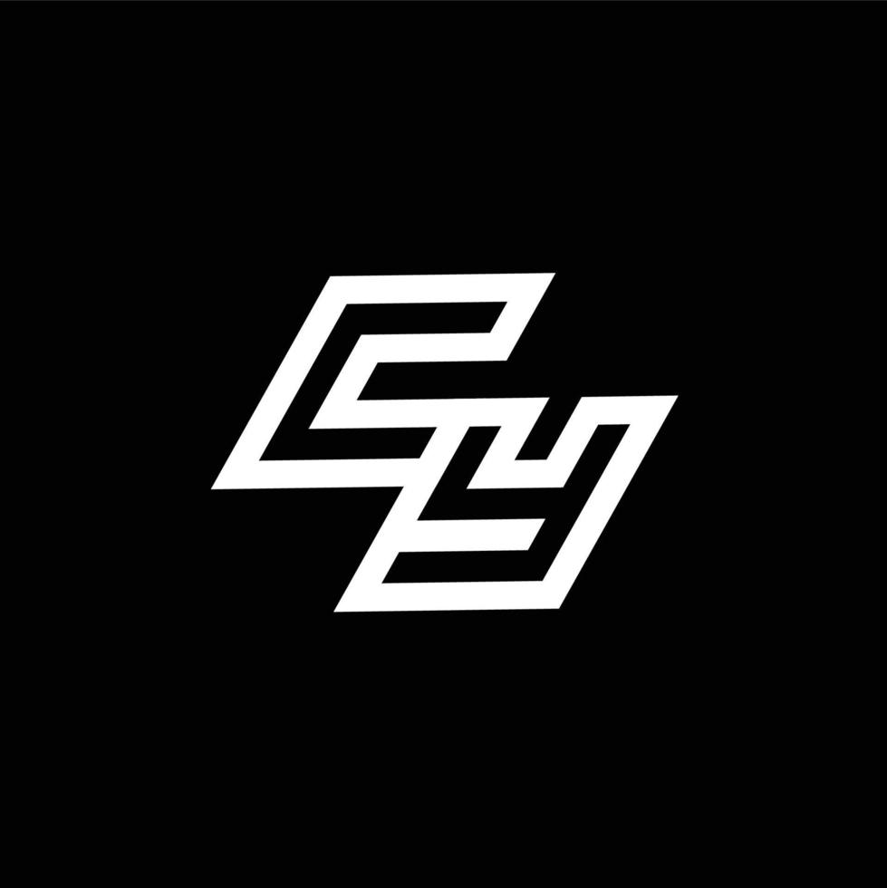 cy logotyp monogram med upp till ner stil negativ Plats design mall vektor
