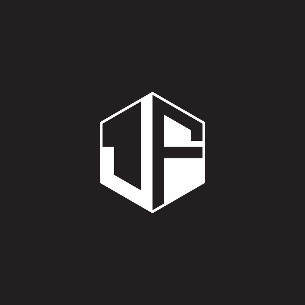 jf Logo Monogramm Hexagon mit schwarz Hintergrund Negativ Raum Stil vektor