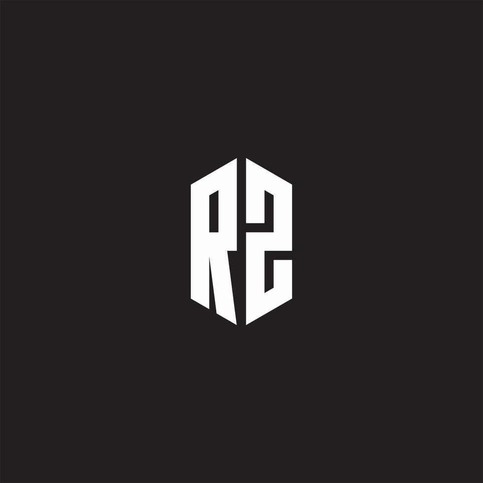 rz logotyp monogram med sexhörning form stil design mall vektor
