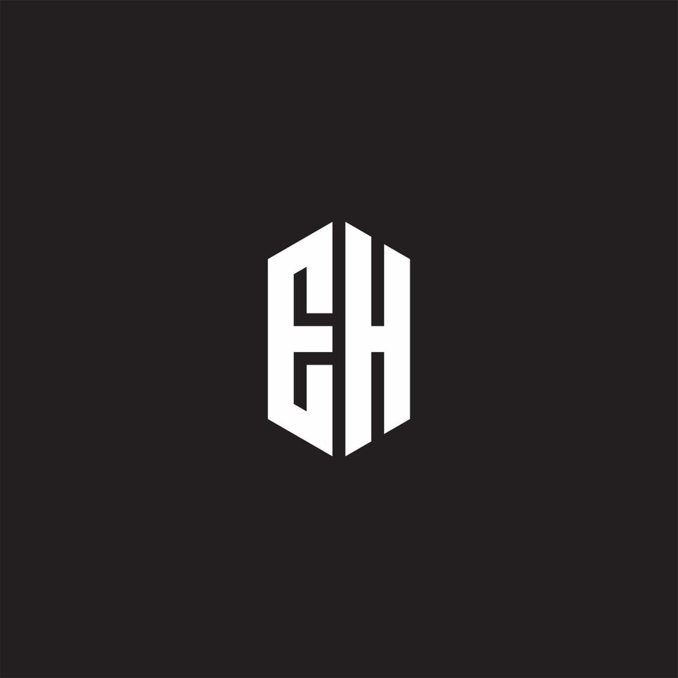 eh Logo Monogramm mit Hexagon gestalten Stil Design Vorlage vektor