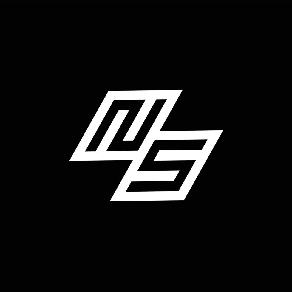ns Logo Monogramm mit oben zu Nieder Stil Negativ Raum Design Vorlage vektor