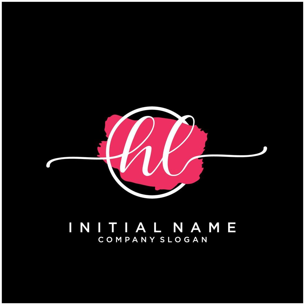 första hl feminin logotyp samlingar mall. handstil logotyp av första signatur, bröllop, mode, smycken, boutique, blommig och botanisk med kreativ mall för några företag eller företag. vektor